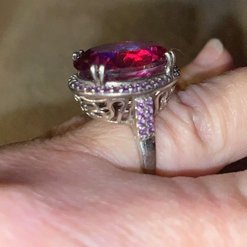 ***GENUINE ORIENTAL RUBY -HUGE STATEMENT RING-SIZE 7*** - Picture 8 of 16